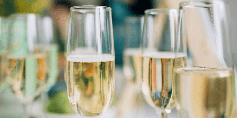 glasses of champagne ready to be served