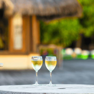 two glasses of sauvignon blanc wine