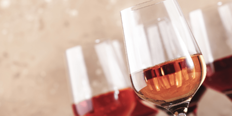 glasses of white zinfandel wine or rose